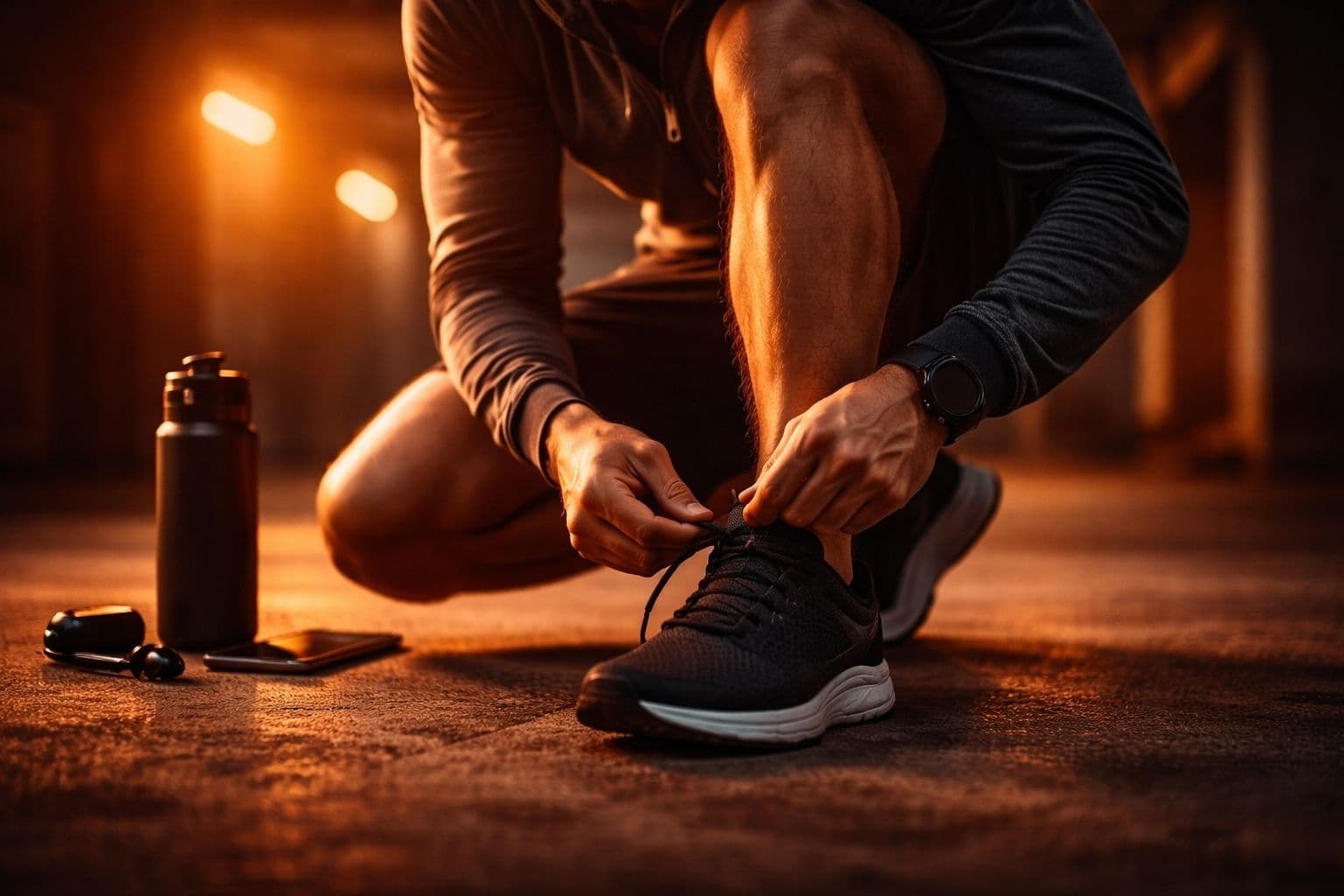 Persona preparándose para correr: constancia diaria con Run4Wish